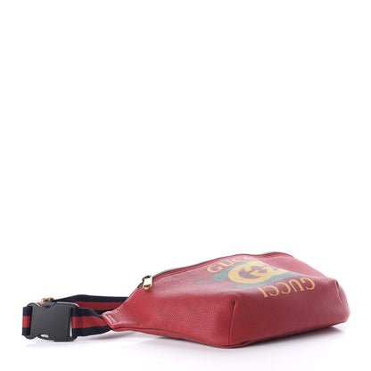 Gucci Grained Calfskin Logo Belt Bag Hibiscus Red 4 of 9