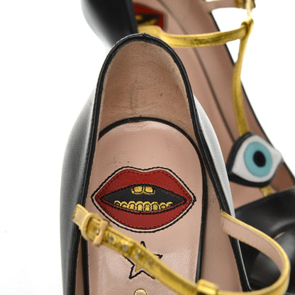Gucci Nappa Lip Applique Pumps 38.5 Black 8 of 10