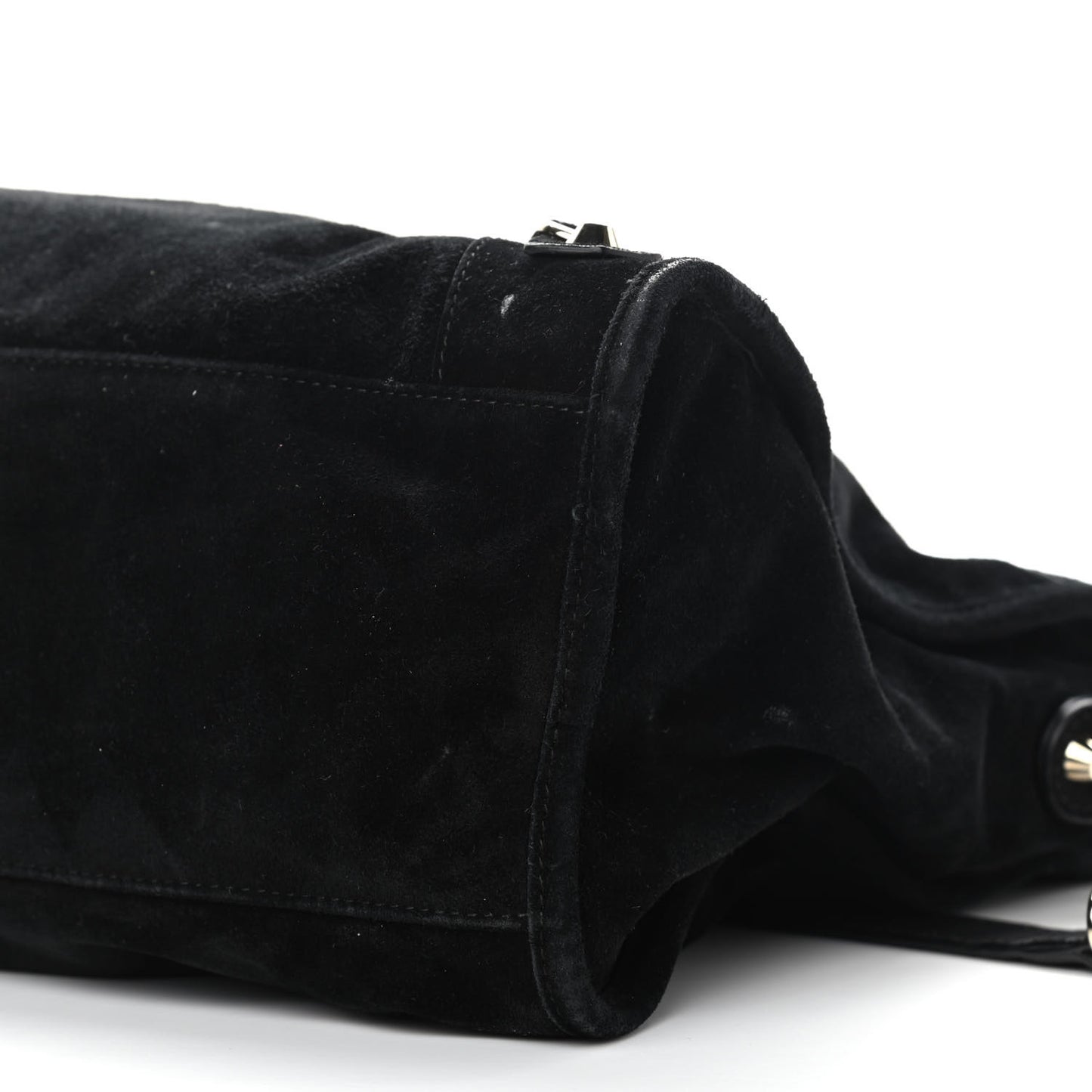 Baby Daim Suede Classic Silver Hardware City Black