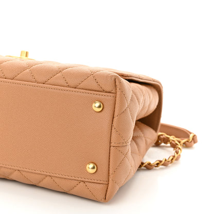 Chanel Caviar Quilted Small Coco Chain Handle Flap Brown 10 of 10