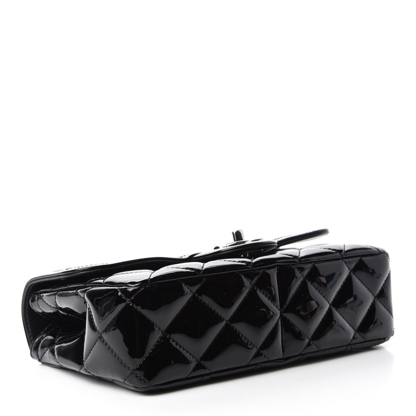 Patent Quilted Small Coco Shine Flap Black