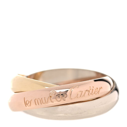 Cartier 18K Pink Yellow White Gold Classic Les Must De Cartier Trinity Ring 53 6.25 1 of 5