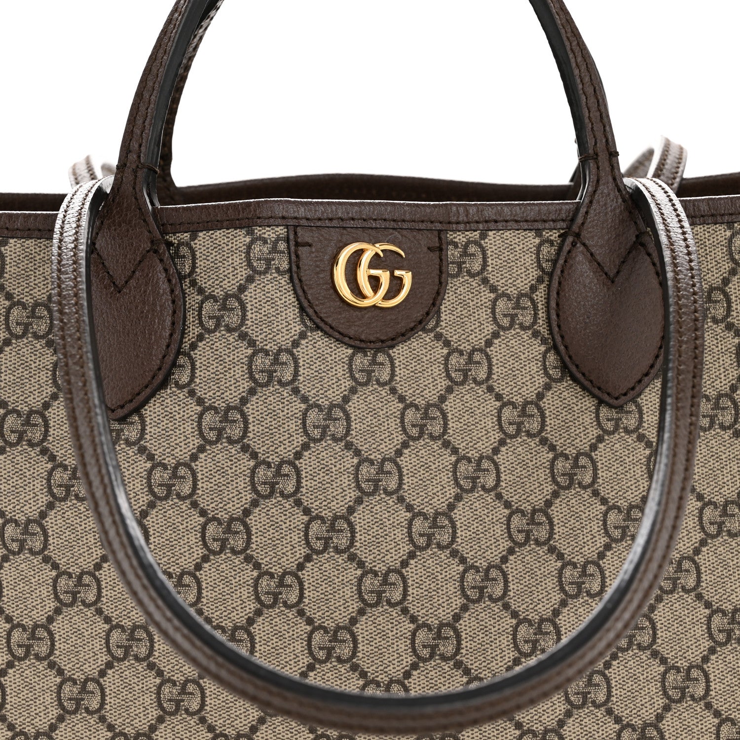 Gucci GG Supreme Monogram Textured Calfskin Medium Ophidia Shoulder Tote Bag Beige Ebony New Acero 8 of 13