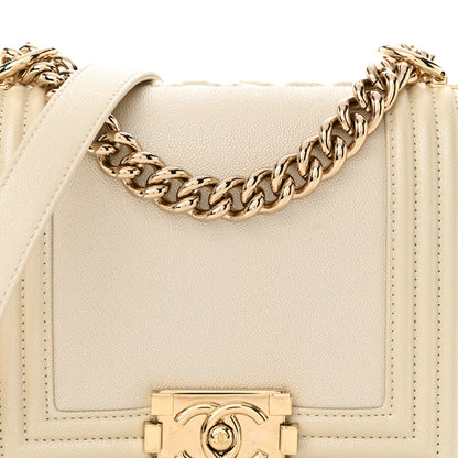 Chanel Iridescent Caviar Mini Boy Flap White 8 of 10