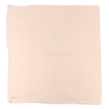 Louis Vuitton Silk Wool Monogram Shine Shawl White 1 of 3