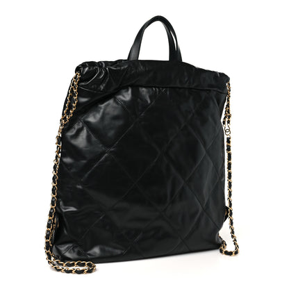 Chanel Shiny Calfskin Quilted Chanel 22 Backpack Black 3 of 10