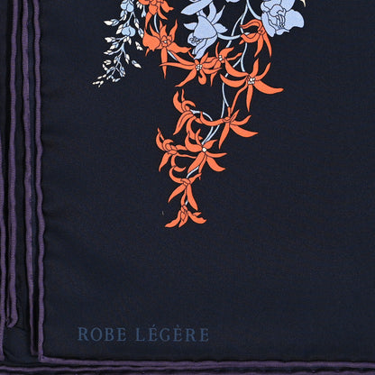 Hermes Silk Robe Legere Scarf 90 Marine Parme Rose 4 of 4