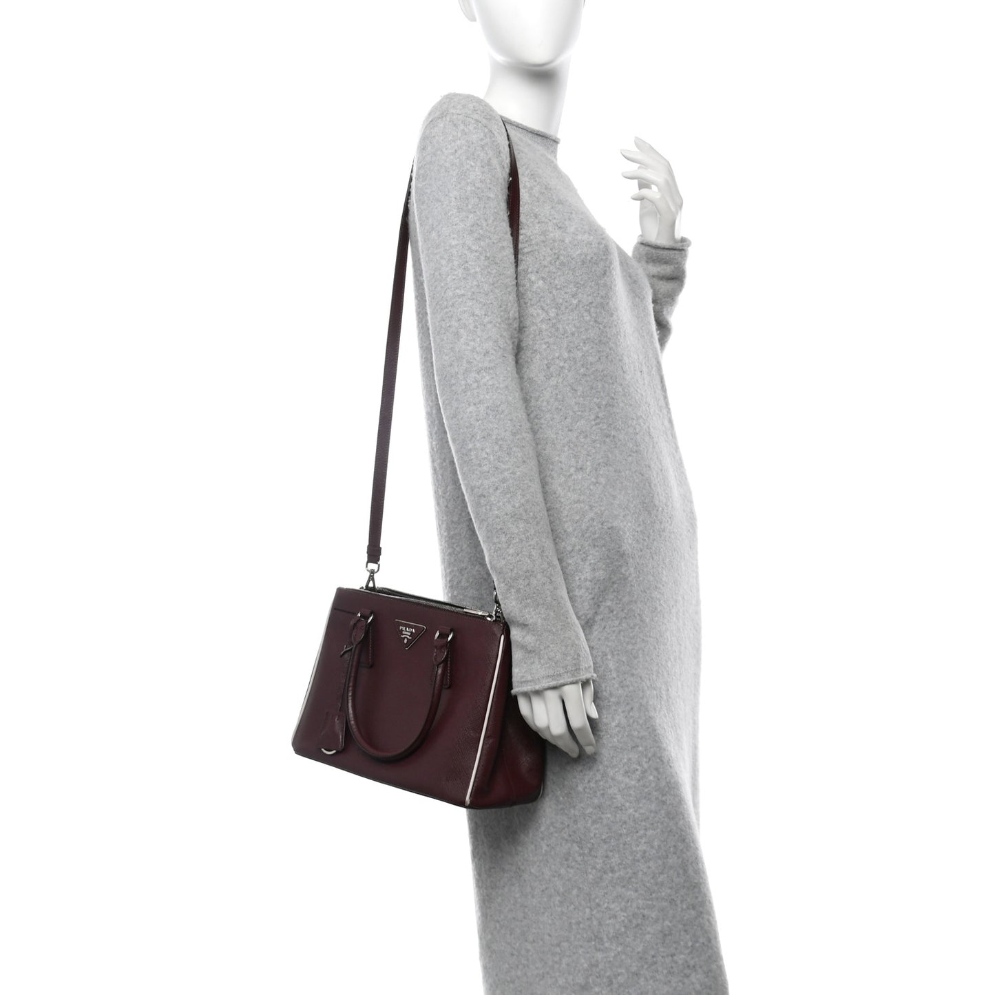 Saffiano Small Galleria Double Zip Tote Granato