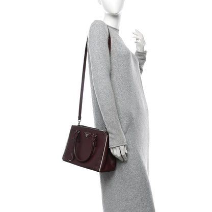 Prada Saffiano Small Galleria Double Zip Tote Granato 2 of 9