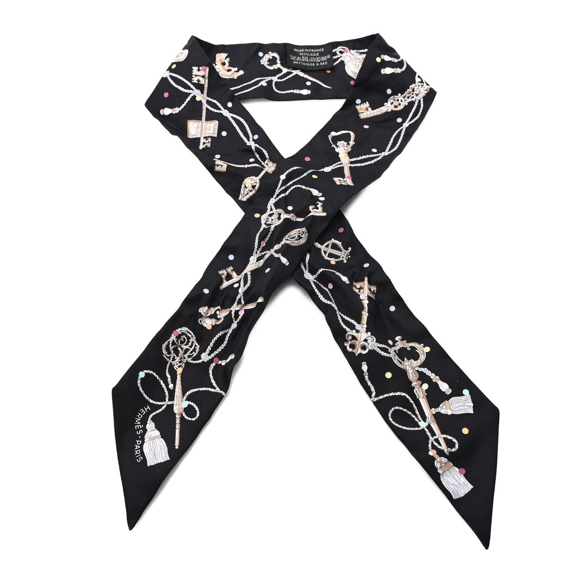 Silk Les Cles A Pois Twilly Black Beige Rose Multicolor
