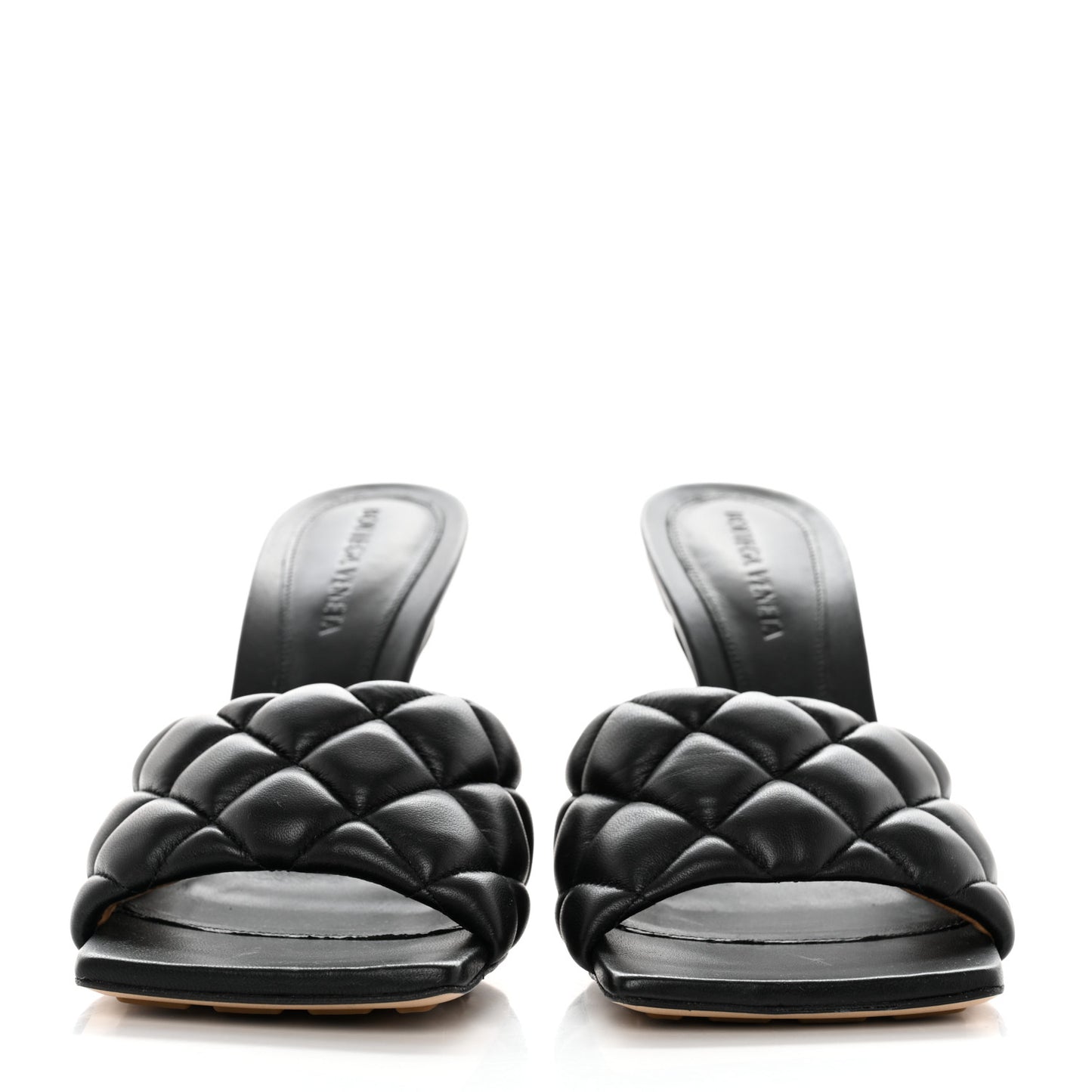 Nappa Matelasse Padded Mule Sandals 38.5 Black
