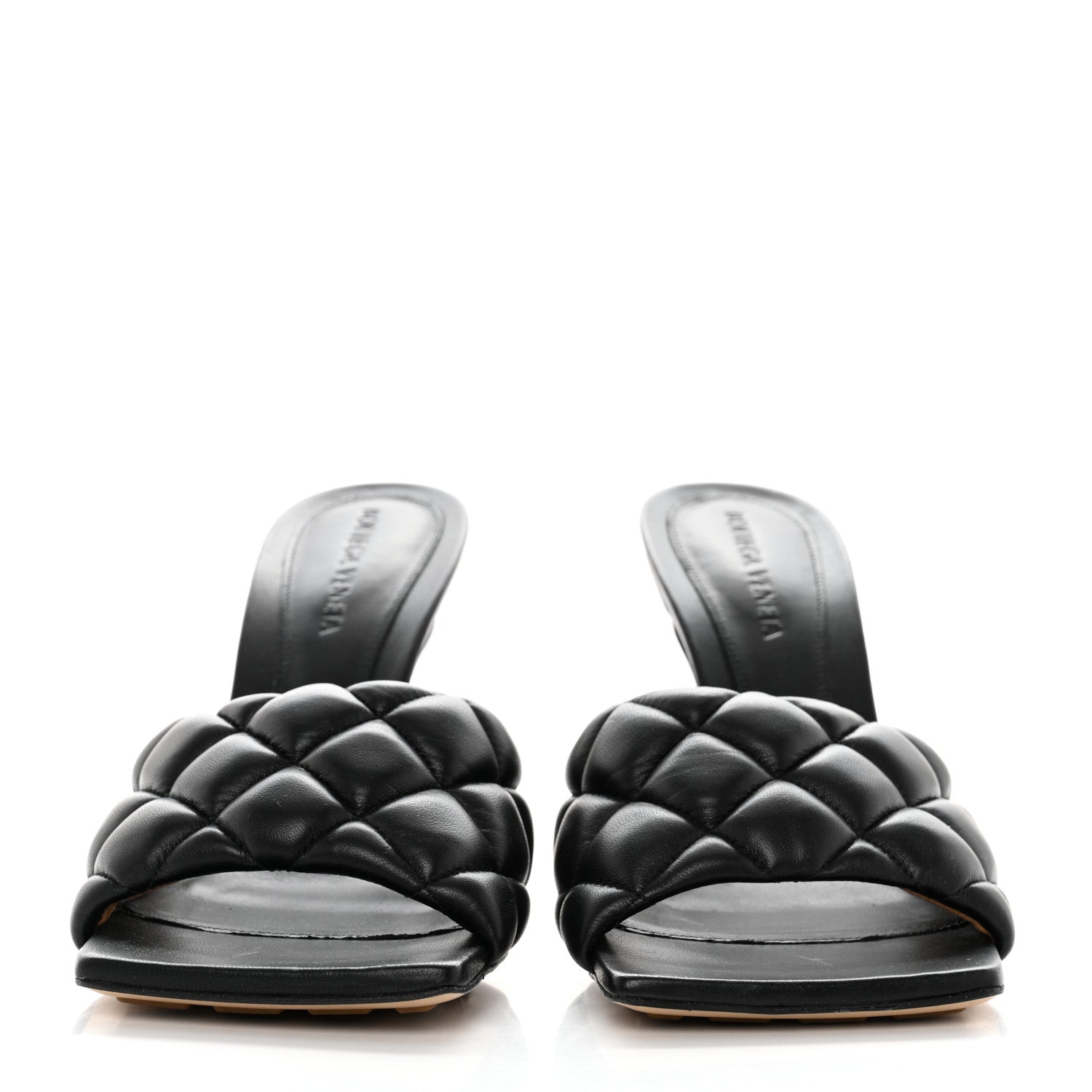 Bottega Veneta Nappa Matelasse Padded Mule Sandals 38.5 Black 2 of 9