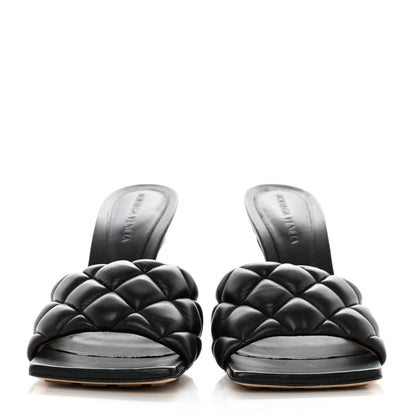 Bottega Veneta Nappa Matelasse Padded Mule Sandals 38.5 Black 2 of 9