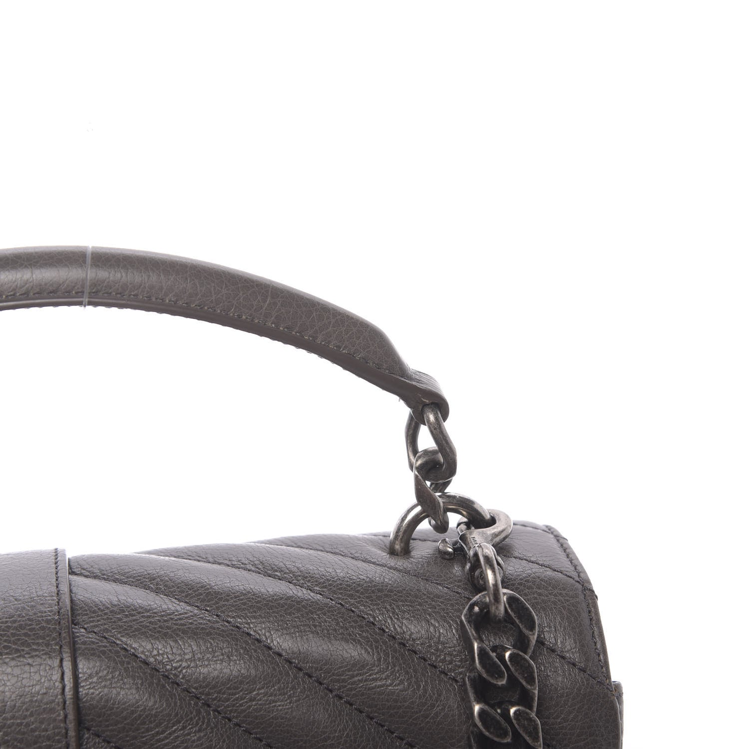 Saint Laurent Matelasse Chevron Monogram Medium College Bag Gray 13 of 23