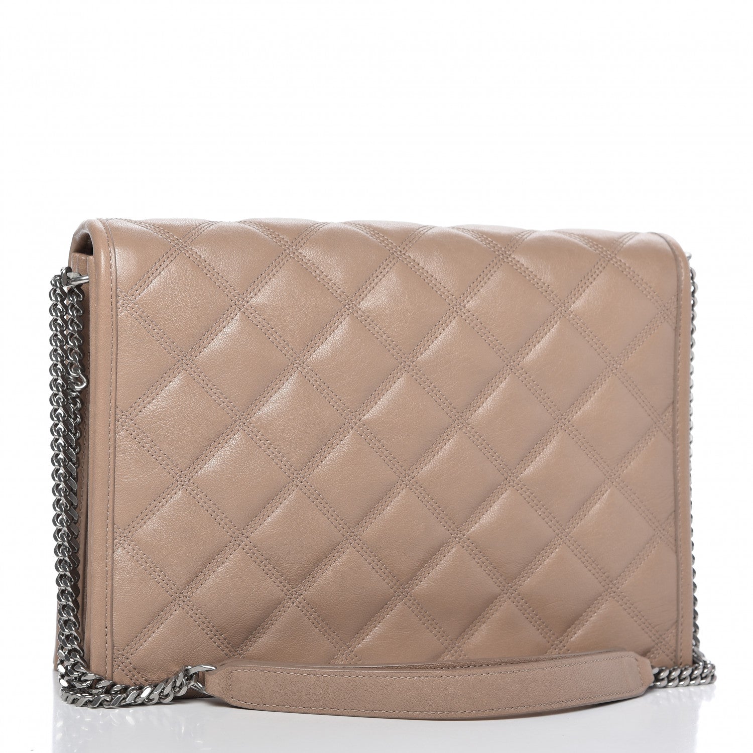 Saint Laurent Lambskin Quilted Small Becky Chain Bag Gold Sand 3 of 10