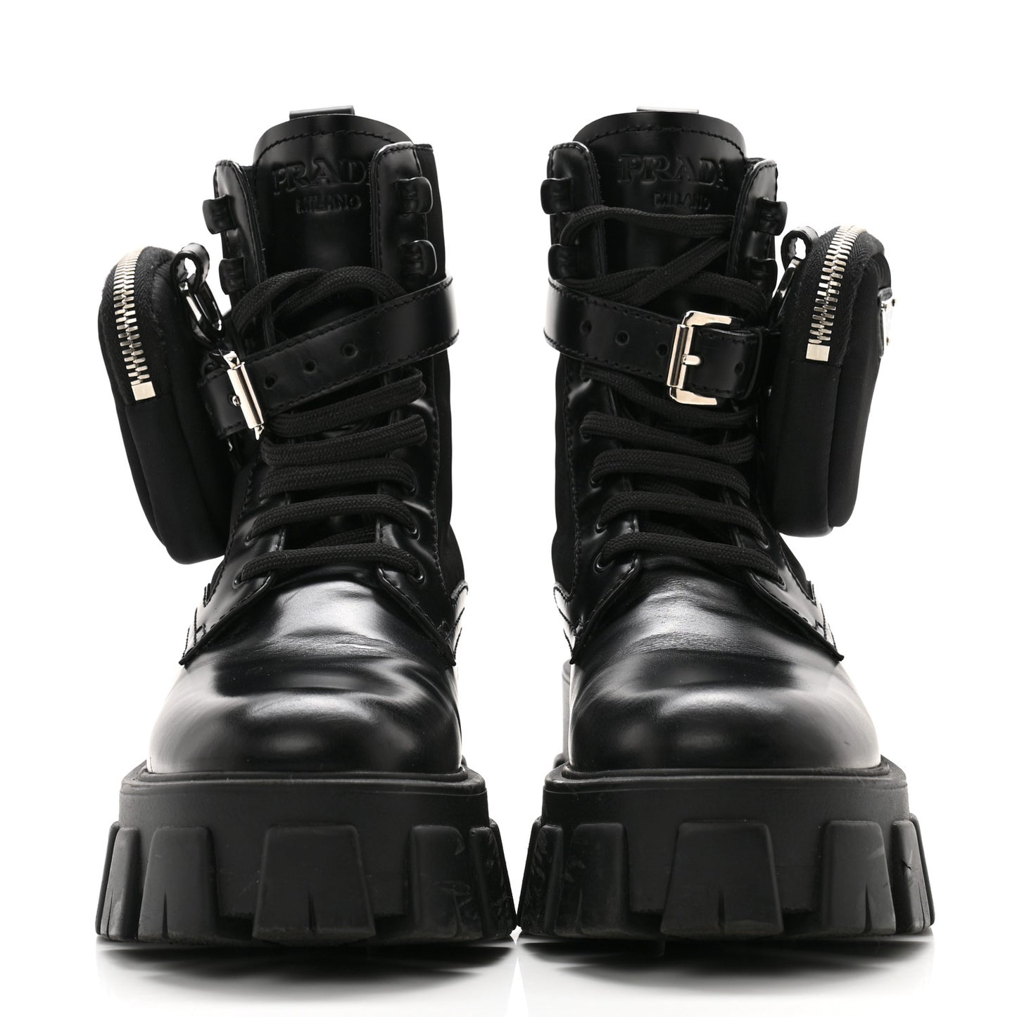Spazzolato Rois Re-Nylon Metal Triangle Logo Monolith Pouch Pocket 55mm Boots 35.5 Black
