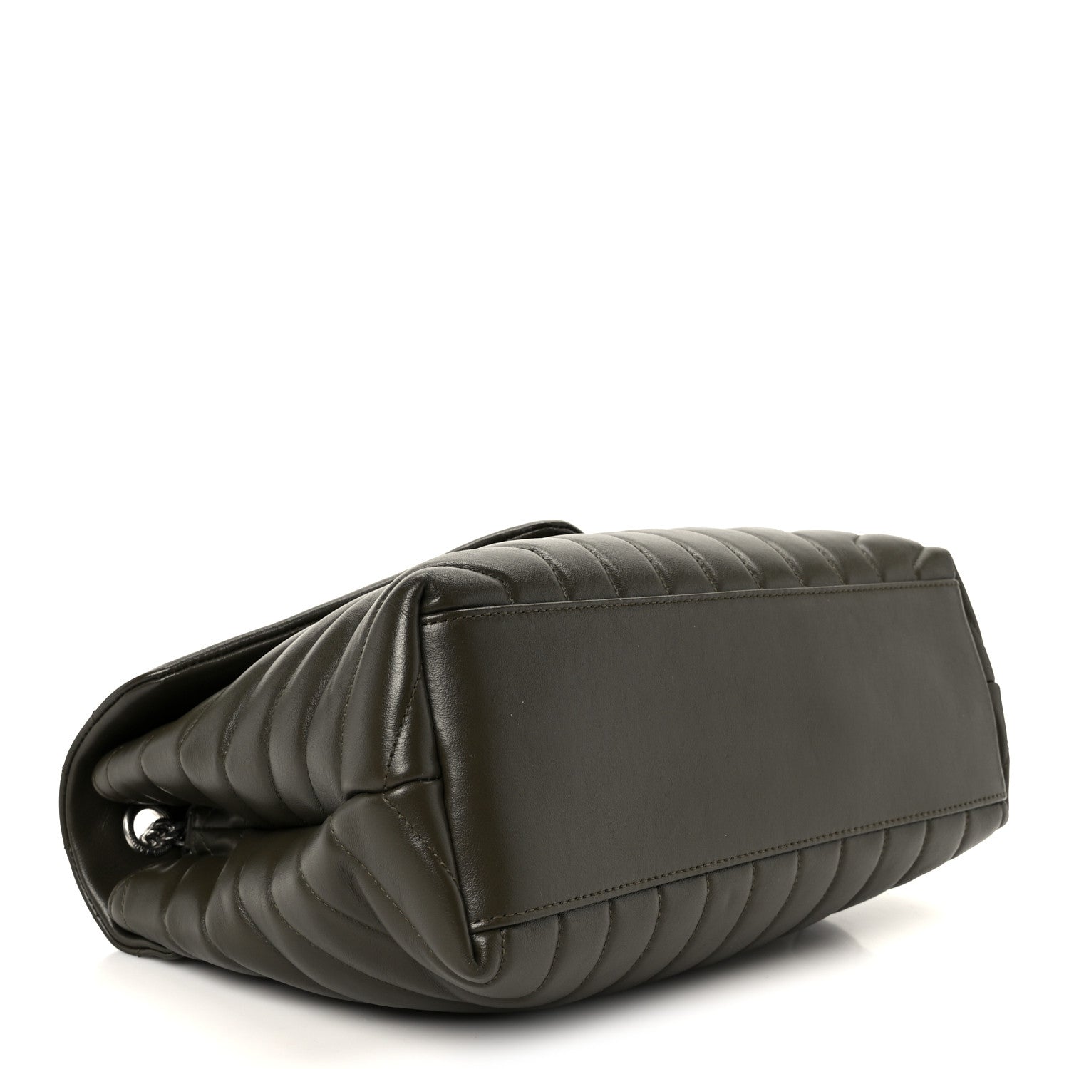 Saint Laurent Calfskin Y Quilted Monogram Medium Loulou Chain Satchel Kaki Fonce 4 of 11