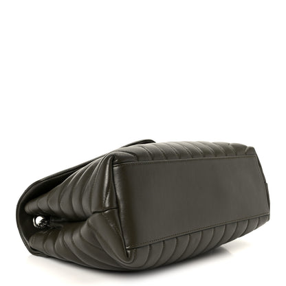 Saint Laurent Calfskin Y Quilted Monogram Medium Loulou Chain Satchel Kaki Fonce 4 of 11