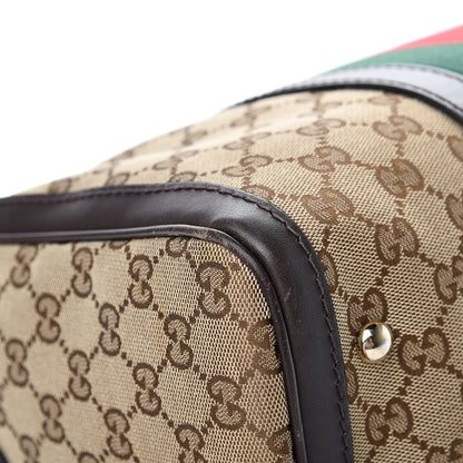 Gucci Monogram Vintage Web Medium Boston Dark Brown 12 of 21