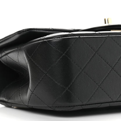 Chanel Lambskin Quilted Mini Top Handle Rectangular Flap Black 6 of 9