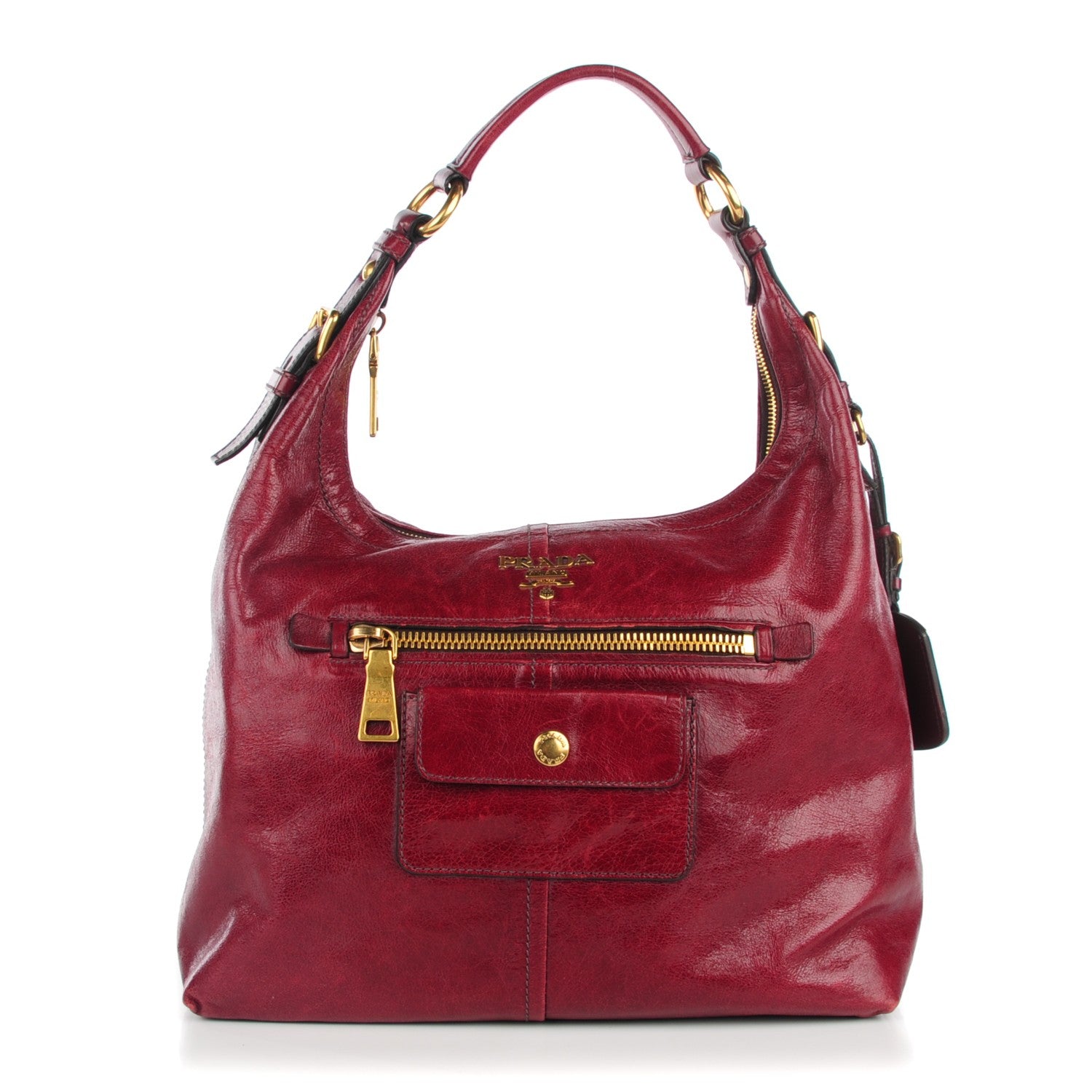 Prada Vitello Shine Hobo Amaranto 1 of 9