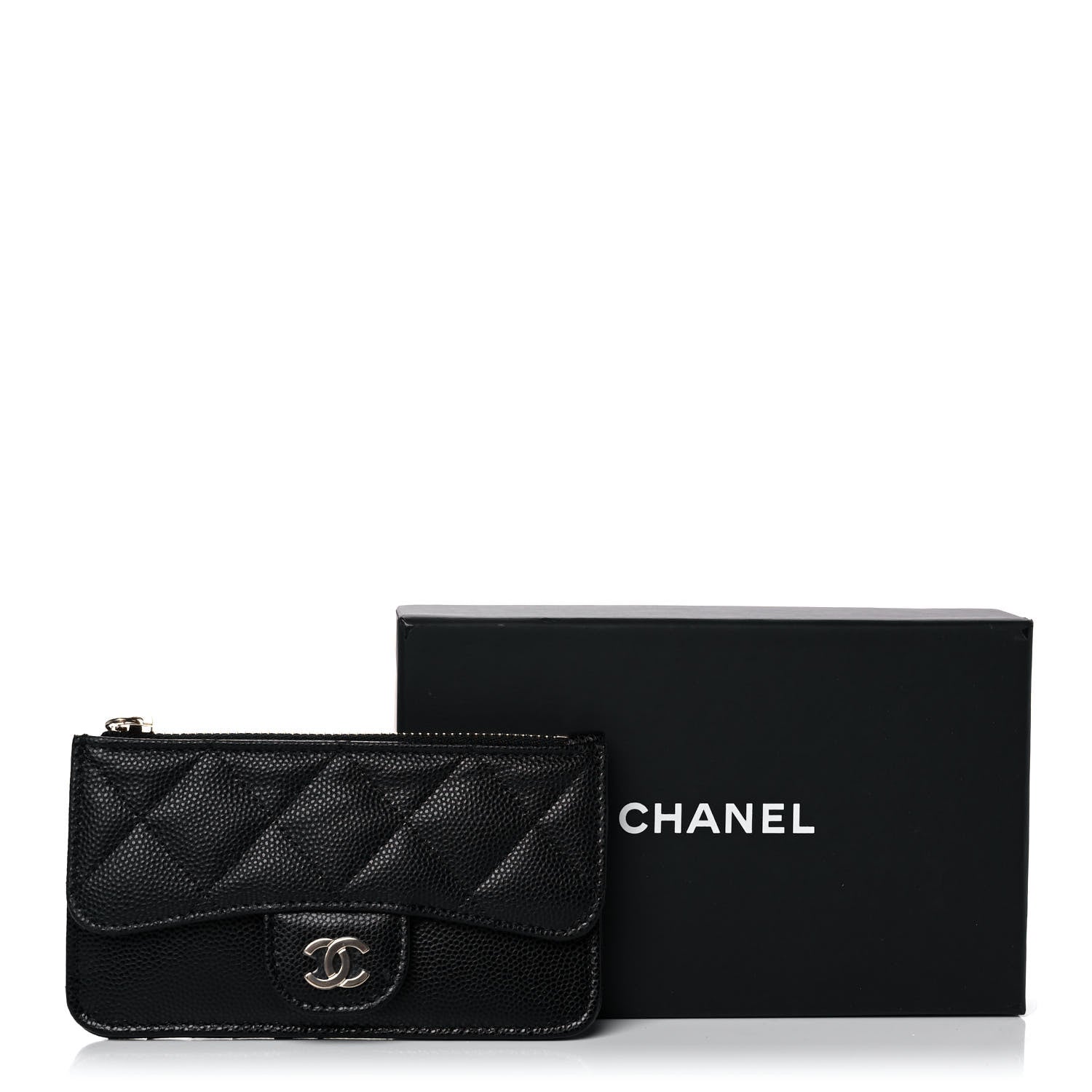 Chanel Caviar Quilted Flap Zip Card Holder Black 11 of 11