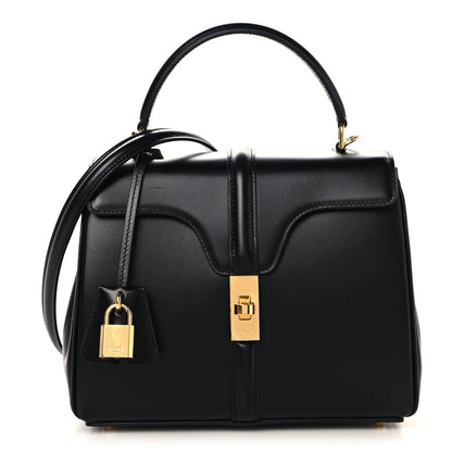 Celine Satinated Calfskin Small 16 Top Handle Bag Black 1 of 10
