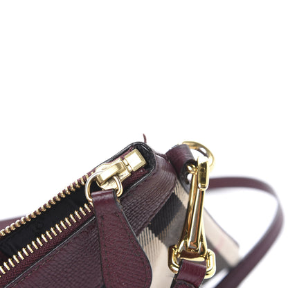Burberry House Check Derby Peyton Crossbody Clutch Bag Mahogany Red 10 of 14