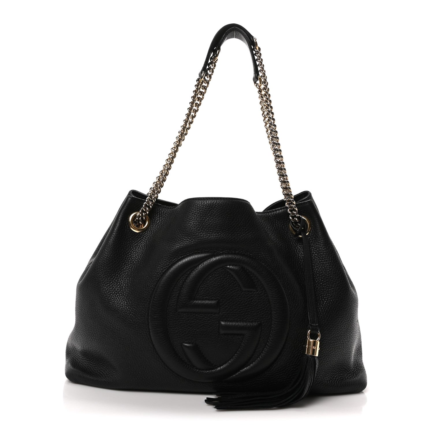 Gucci Pebbled Calfskin Medium Soho Chain Shoulder Bag Black 1 of 10