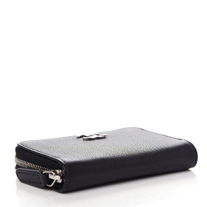 Chanel Goatskin Camellia Zip Coin Purse Black 4 of 8