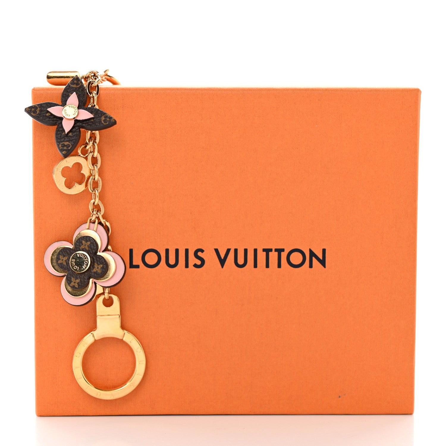 Louis Vuitton Brass Monogram Blooming Flowers Bag Charm Key Holder Rose Ballerine 5 of 5