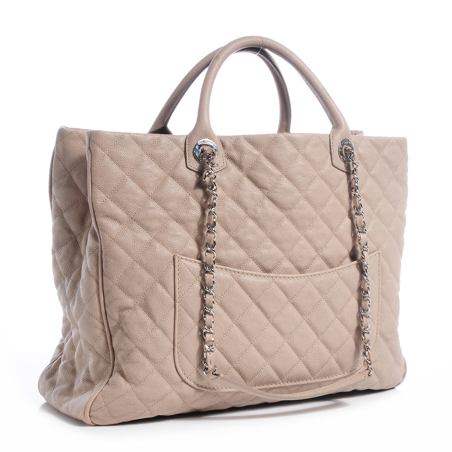 Chanel Caviar Quilted Large Shiva Tote Beige 3 of 7