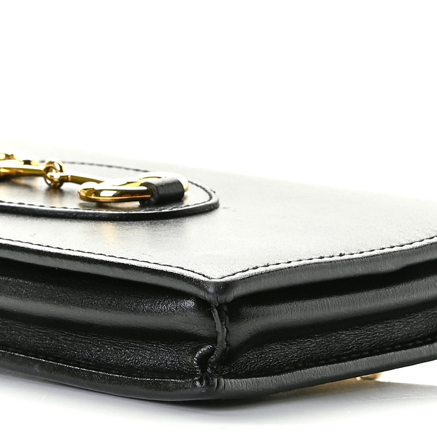 Boarded Plutone Calfskin Horsebit 1955 Wallet On Chain Black