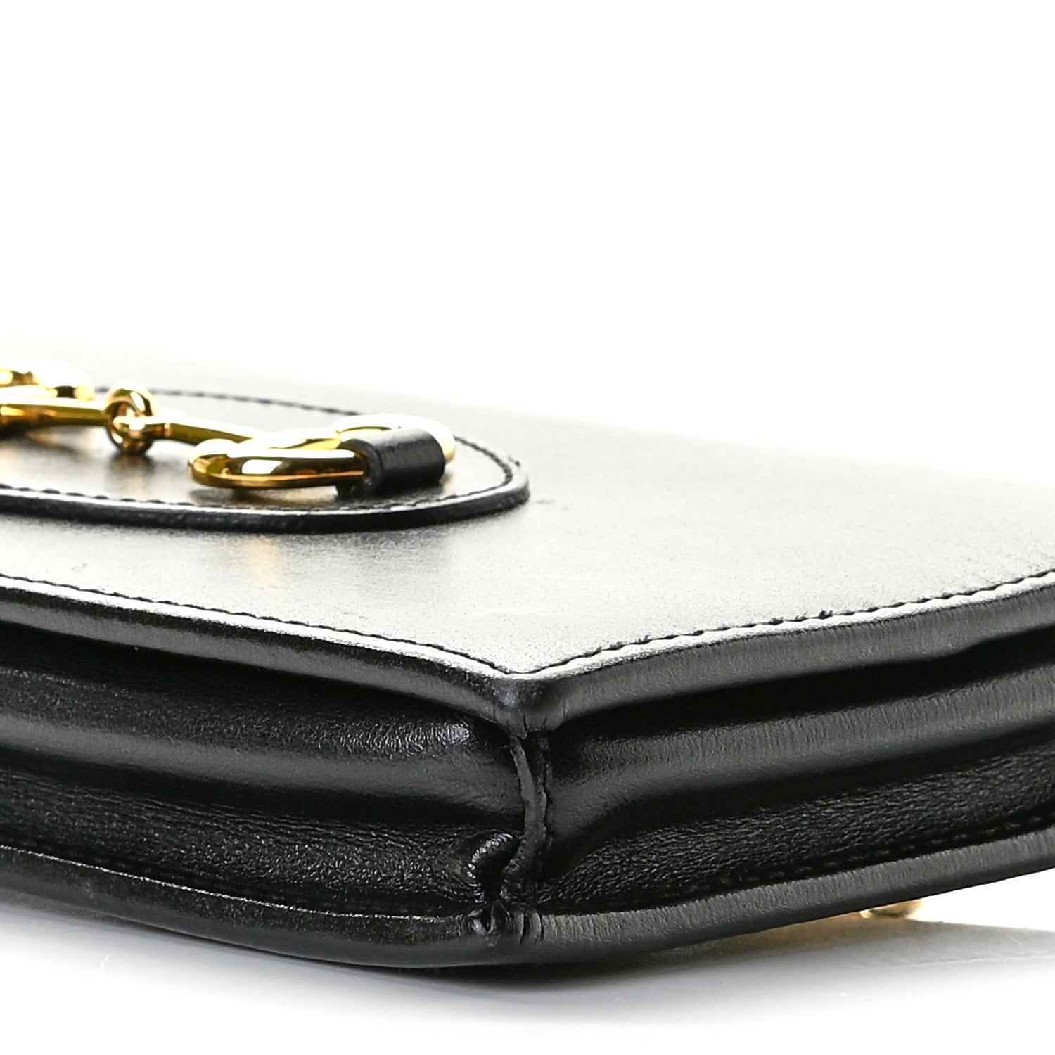 Gucci Boarded Plutone Calfskin Horsebit 1955 Wallet On Chain Black 7 of 9