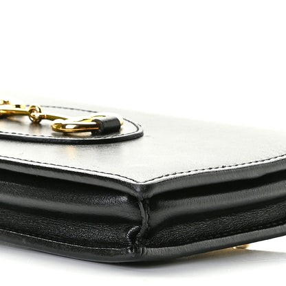 Gucci Boarded Plutone Calfskin Horsebit 1955 Wallet On Chain Black 7 of 9