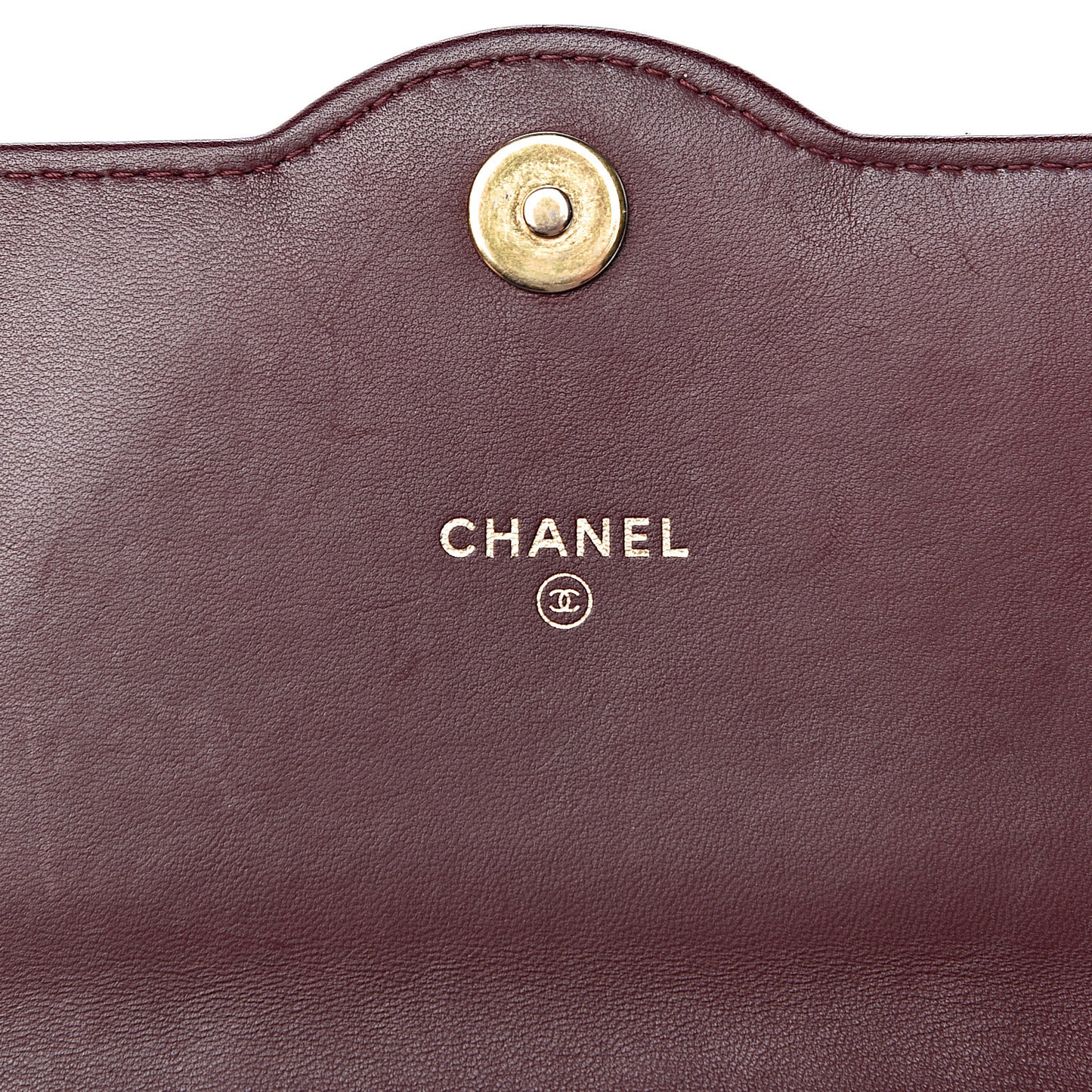 Lambskin Quilted Two Tone Clutch With Chain Burgundy Black