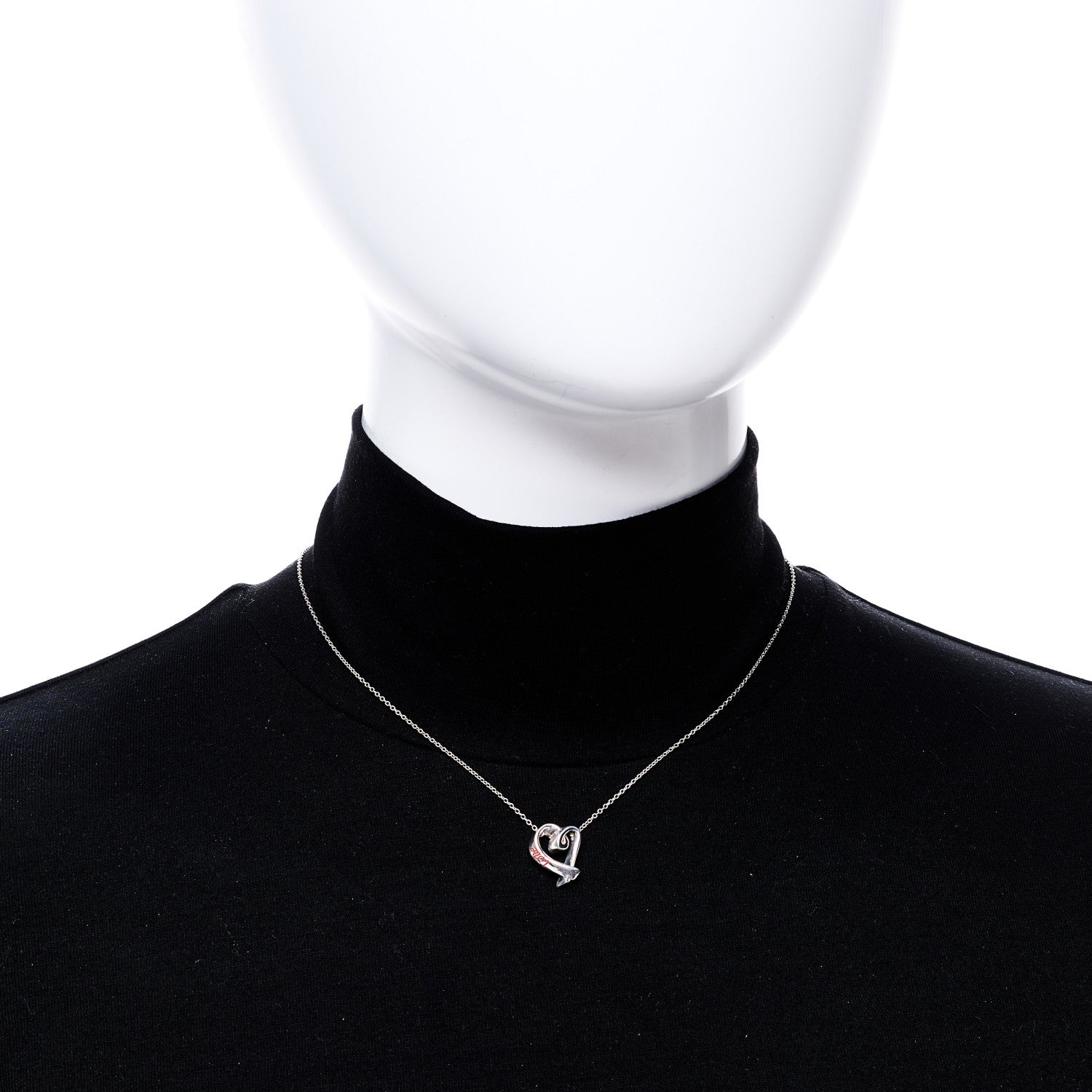 Tiffany Sterling Silver Enamel Paloma Picasso Love Loving Heart Pendant Necklace Red 2 of 5