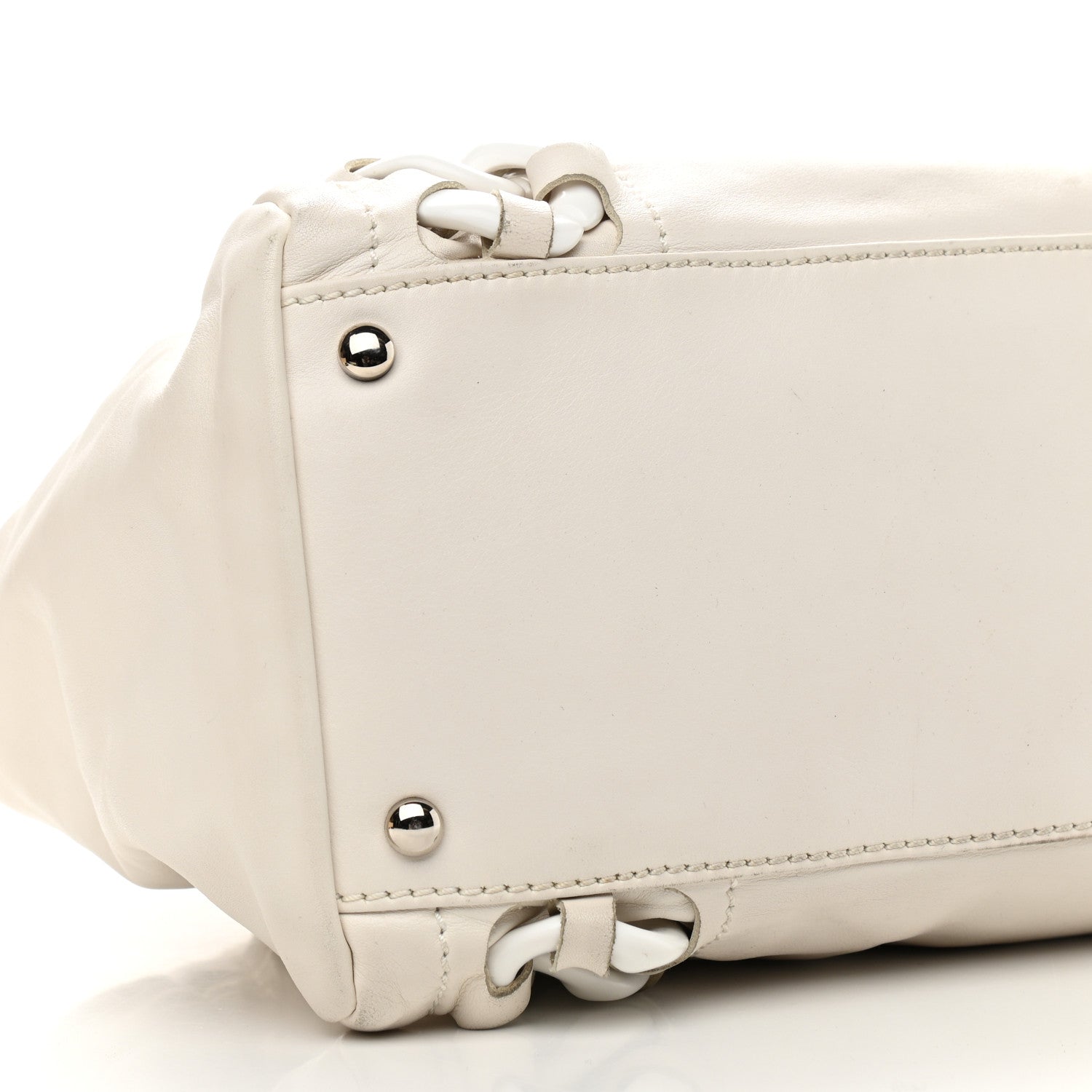 Chanel Calfskin Modern Chain Rhodoid East West Tote White 8 of 10
