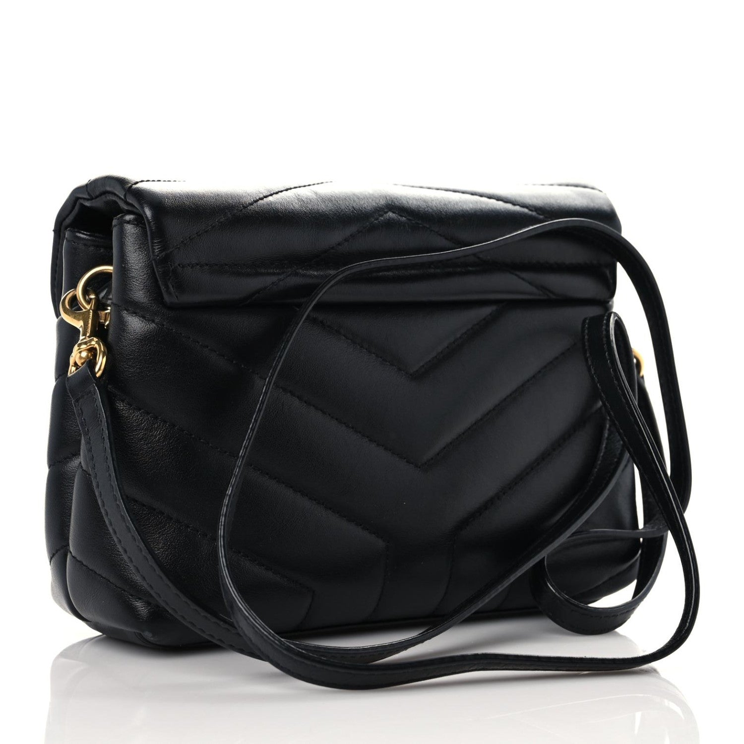 Saint Laurent Calfskin Y Quilted Monogram Toy Loulou Crossbody Bag Black 3 of 18