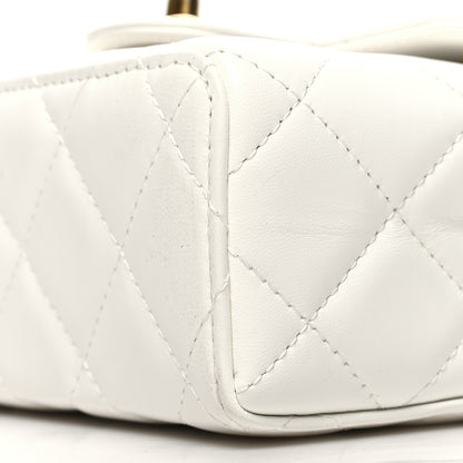 Chanel Lambskin Handle Crush Top Handle Flap Bag White 10 of 10