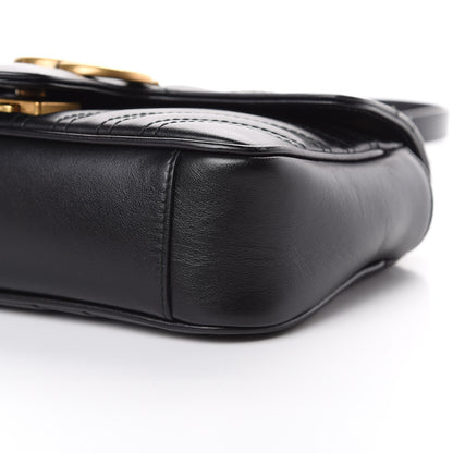 Gucci Calfskin Matelasse Mini GG Marmont Shoulder Bag Black 9 of 19
