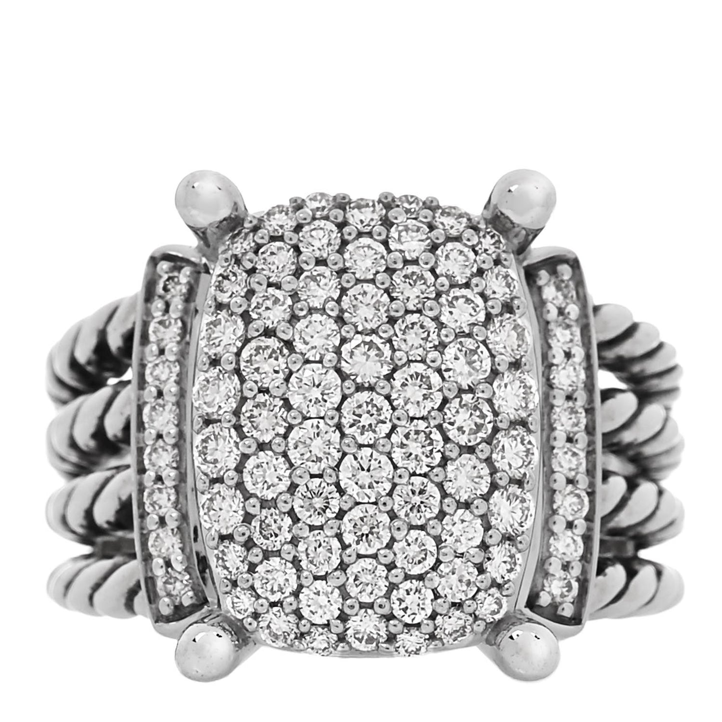 Sterling Silver Diamond 16mm Wheaton Ring 57 8