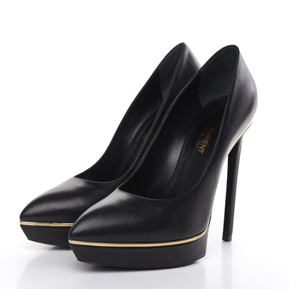 Saint Laurent Calfskin Classic Janis Pumps 37.5 Black 3 of 12