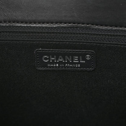 Chanel Calfskin Double Stitch Large Hamptons Flap Bag Black 6 of 10