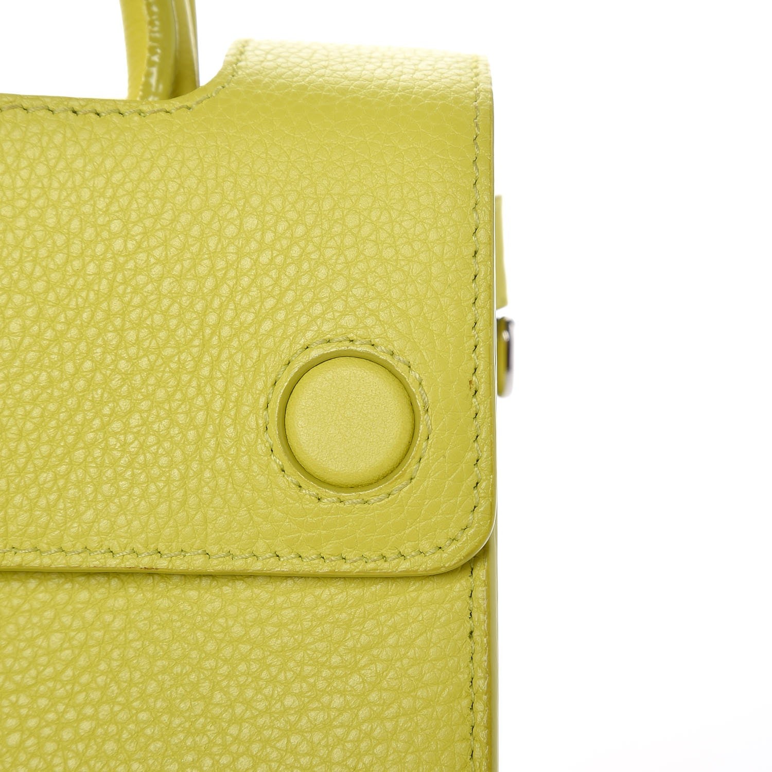 Christian Dior Grained Calfskin Mini Diorever Flap Yellow 9 of 12