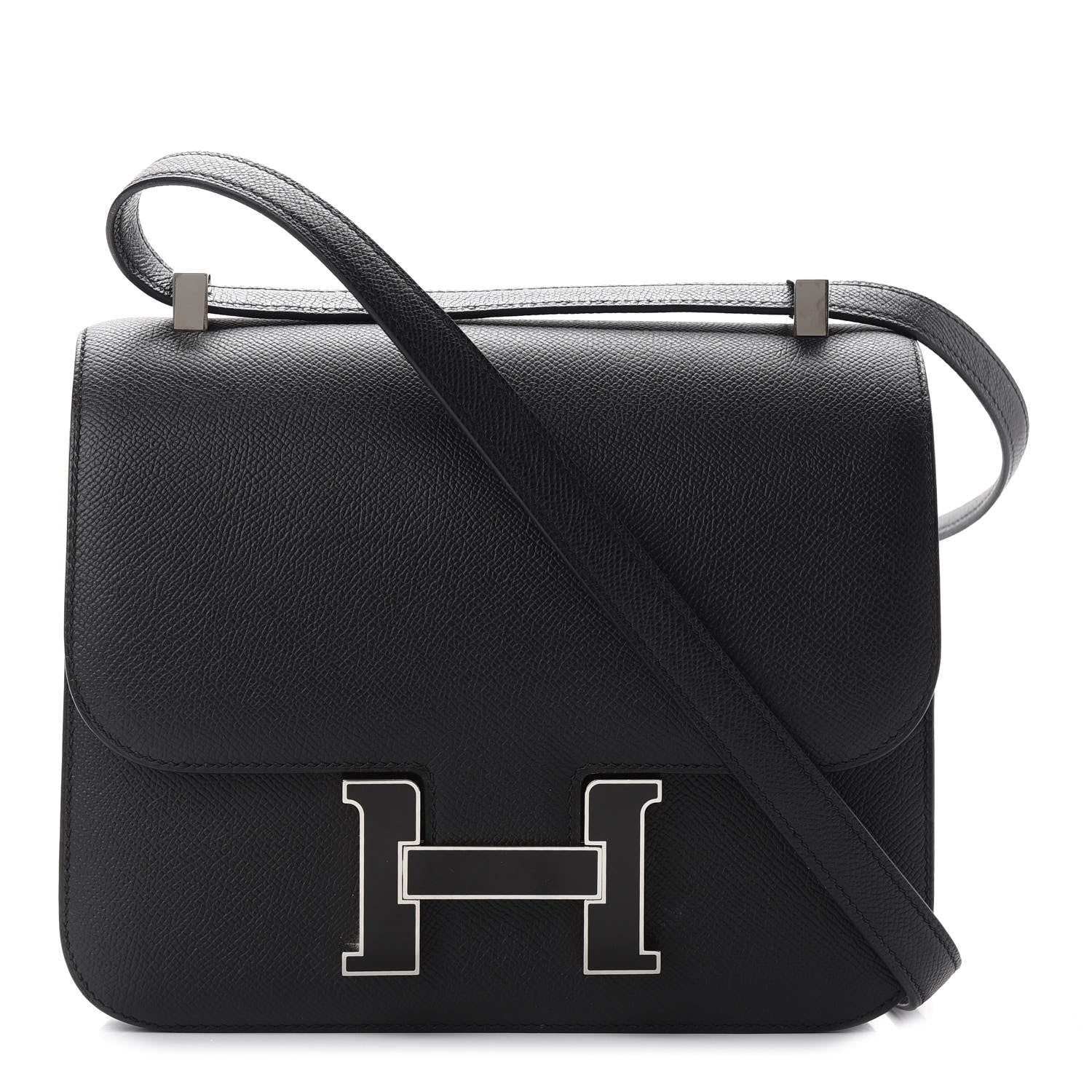 Hermes Epsom Horseshoe Enamel Constance 24 Black 1 of 24