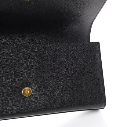 Saint Laurent Grain De Poudre Monogram Cassandre Clutch Black 12 of 13