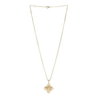 David Yurman 18K Yellow Gold Diamond Angelika Four Point Pendant Necklace 3 of 6