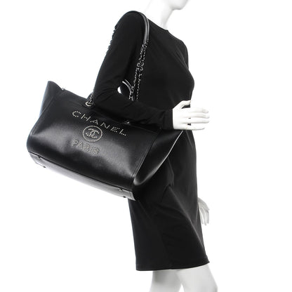 Chanel Caviar Medium Studded Deauville Tote Black 2 of 11