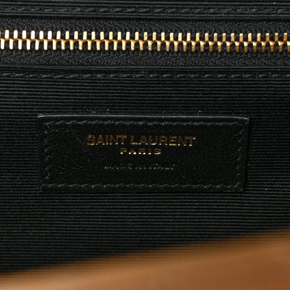 Saint Laurent Grain De Poudre Large Tri-Quilt Monogram Satchel Dark Beige 17 of 22